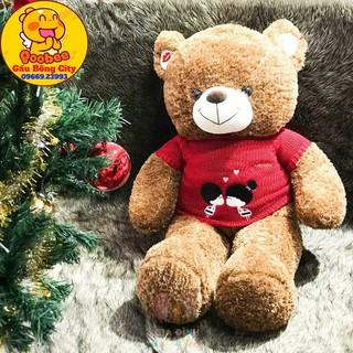 Gấu Bông Teddy Áo Len Đỏ Kiss [Hình ảnh thật chụp tại shop size thực 85cm] - Thú Nhồi Bông Hàng Cao Cấp