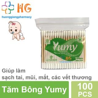 Tăm bông Yumi cán gỗ (Gói 100 que)