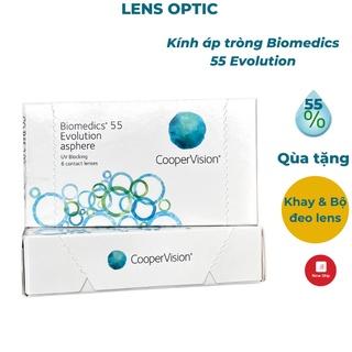 Kính áp tròng Biomedics 55 Evolution không màu, lens mắt trong suốt có độ cận -0.50>-10.00-Lens Optic