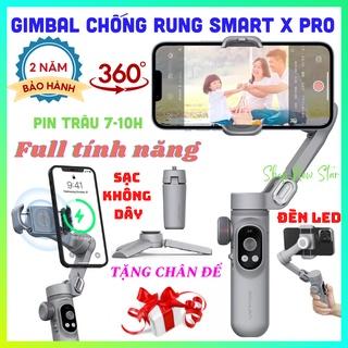 Tay Cầm Chống Rung Điện Tử Gimbal Điện Thoại Smart XPRO - Gậy Chống Rung Có Sạc Không Dây Quay Phim, Video Tiktok