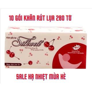 COMBO SỐC 10 gói giấy ăn giấy rút 280 x 2 lớp Silkwell