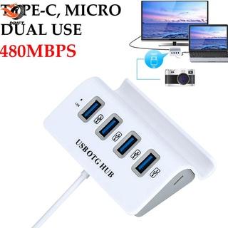 Bộ Chia 4 Cổng USB OTG HUB Micro/Type-C OTG Connectors PC Durable