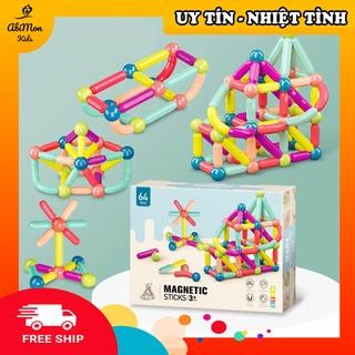 🎁 TẶNG QUÀ 🌻 Bộ Xếp Hình Nam Châm Cho Bé (36, 42, 64 chi tiết) ☘️ Montessori 💖 Đồ chơi Giáo Dục - An toàn - Thông minh