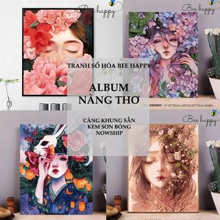 Tranh Tô Màu Theo Số Hóa Tranh Nàng thơ Cá tính Hot Trend BEE HAPPY - Đã căng khung kích thước 40x50