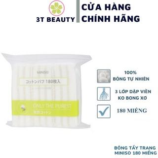 Bông tẩy trang Miniso Nhật Bản gói 180 miếng