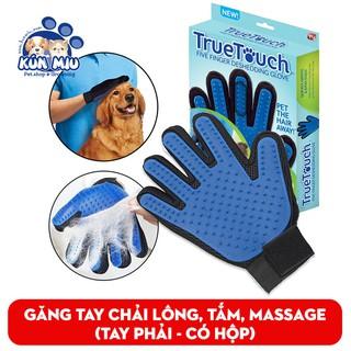 Găng tay tắm, chải lông và massage cho chó mèo True touch (hàng không hộp)