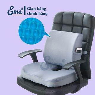 Bộ gối tựa lưng và đệm lót ghế văn phòng Ema chống trĩ, đau xương cụt, chống đau lưng