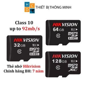 Thẻ nhớ 128gb 64gb 32gb Hikvision Micro SD Class 10 Tốc độ 92MB/s chuyên cho camera, máy ảnh,.. BH 7 năm