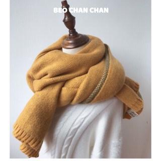 KHĂN LEN QUÀNG CỔ NAM NỮ KHĂN CHOÀNG LEN NAM NỮ VINTAGE MỀM MỊN DÀY CỰC ẤM ĐÍNH KÈM QUẢ DỨA BEO CHAN