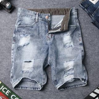 Quần short jean nam xám đậm rách đẹp TS416 Tronshop