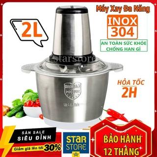 Máy Xay Thịt Cầm Tay Cối Inox Đa Năng 4 Lưỡi Công suất 300W Xay Cua Cá, Tỏi Ớt, Rau Củ Quả