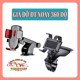 Giá đỡ điện thoại trên ô tô xoay 360 độ chống rung - Kẹp điện thoại gắn bảng điều khiển, tấm chắn nắng, taplo, kính