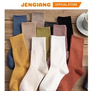 Tất Ulzzang Cao Cổ Jengiang- Tất nữ nhún cổ cao vớ nữ phong cách vintage hàn quốc (Hàng có sẵn)