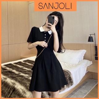 Váy Polo Nữ SANJOLI Dáng Suông Cao Cấp Đầm Thun Ôm Body Đi Dự Tiệc Cưới Công Sở Đi Chơi Hàn Quốc Sang Trọng VD037