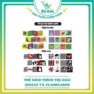 Shop Bố Ken Bộ thẻ kích thích thị giác cho trẻ sơ sinh phát triển toàn diện [dạng đứng ZIG ZAC và FLASHCARDS ]