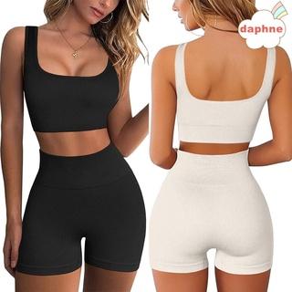 Set áo bra kèm quần short lưng cao không đường may tập thể thao thời trang nữ