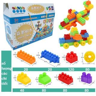 Đồ chơi trẻ em, Bộ đồ chơi xếp hình lego lắp ghép phát triển trí tuệ loại 100, 256, 520 chi tiết tùy chọn