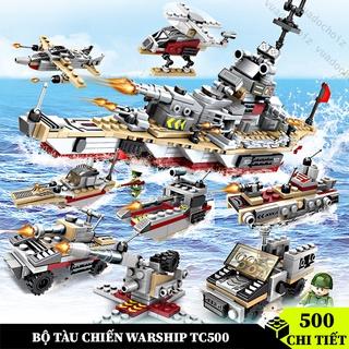 Đồ chơi lắp ráp Tàu Chiến WARSHIP lắp ghép mô hình Máy bay chiến đấu 502 Chi Tiết Đồ chơi bé trai