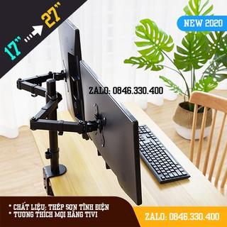 Giá Treo Hai Màn Hình Máy Tính M052 17 - 27 Inch Kẹp Bàn - Giá Đỡ 2 Màn Hình  [ Rẻ Hơn NB F160 / NB H180 ]