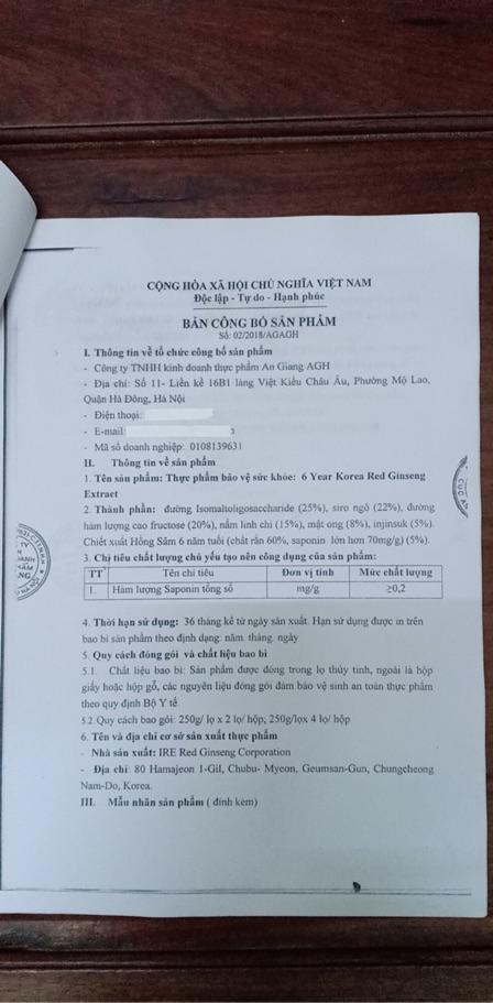 Các thành phần chính của cao hồng sâm Hàn Quốc là gì?