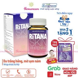 Viên uống trắng da mờ nám Ritana - Nhập khẩu từ Mỹ - Có tem tích điểm - đẹp da từ thảo dược