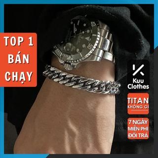 Vòng Tay Nam Và Nhẫn Cuban TIN Chain Kuu Clothes Ngầu Dạng Chuỗi - Lắc Tay Cuff Mắt Xích Đẹp Thép Titan - TIN Chain