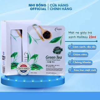 Mặt Nạ Giấy Dưỡng Trắng Da Holikey Hàn Quốc Chiết Xuất Từ Trà Xanh Ngừa Mụn & Làm Trắng Mềm Mịn Da 25ml