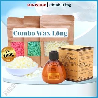 Combo wax lông mỡ trăn, 100gr sáp wax lông nóng Cao Cấp Premier và mỡ trăn Nstore triệt lông nguyên chất 75gr