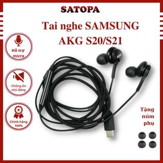 Tai Nghe Samsung AKG TypeC S20 S21 Tai Nghe Có Dây Nhét Tai Chính Hãng Có Tăng Giảm Âm Lượng Micro Cực Chất - SATOPA