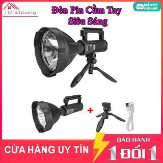 Đèn pin cầm tay siêu sáng W590 W591 W592 P50 P70 P90 chiếu xa 1000m chống thấm nước có chân đế dung lượng 8000mAh