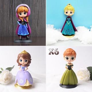 Búp bê trang trí bánh kem Công Chúa Disney Elsa, Anna, Sofia, Belle, Sakura, Thủy Thủ Mặt Trăng phụ kiện bánh sinh nhật