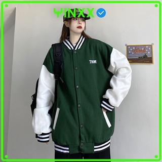 Áo khoác bomber nam nữ Yinxx, áo khoác nỉ varsity jacket 2 lớp form rộng AK17