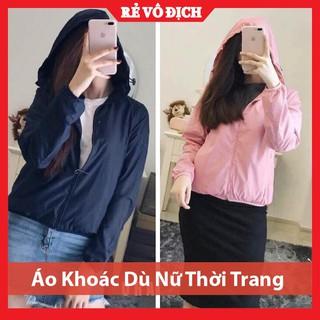 Áo Khoác Gió Nữ 2 Lớp Trơn Hàng Cao Cấp Trong Lót Lưới  Khóa Kéo Túi Có Khóa Có Mũ Rộng Nhiều Màu Nhiều Size