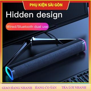 SHIP NHANH Loa máy tính dạng thanh dài LED tone màu lạnh âm thanh siêu trầm có dây Bluetooth Âm vòm 3D Đầu cắm nguồn USB