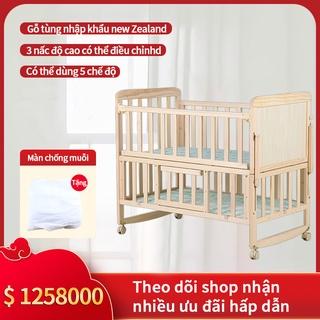 Nôi cũi cho em bé cũi gỗ - Đa năng 5 chế độ tiện lợi cho mẹ và bé - Tặng kèm màn - FU116