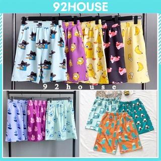 Quần short lửng Nam nữ Hoạt hình Freesize / Quần đùi thun mặc nhà thể thao thoáng mát phong cách unisex