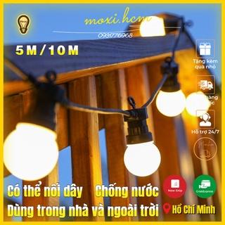 【LOẠI 1】Dây đèn LED BÓNG TRÒN trang trí ngoài trời dùng cho quán cà phê, trà chanh, trà sữa 10m 20 LED , 5m 10 LED MOXI.