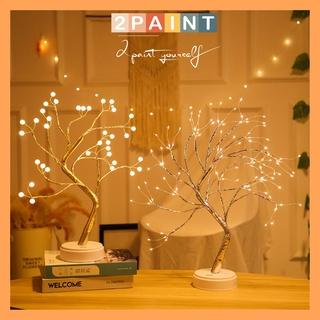 Đèn ngủ để bàn, đèn LED trang trí phòng ngủ hình cây decor (dùng Pin hoặc USB) 2PAINT