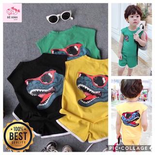 Bộ đồ quần áo cho bé trai mùa hè ba lỗ trẻ em Minky Mom [Sale Siêu Sốc] bộ đồ cho bé trai sát nách KHỦNG LONG trẻ em