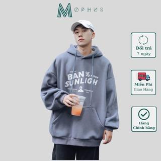 Áo hoodie nữ nam khoác nỉ form rộng kiểu sweater unisex thêu chữ Sunlight Mophus MH001