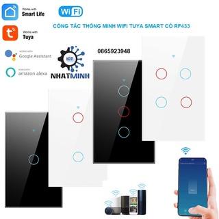 [1 đổi 1]Công Tắc Thông Minh Wifi Tuya Smartlife 1,2,3,4 Nút Có RF433 Cảm Ứng Điều Khiển Từ Xa Cao Cấp Chữ Nhật/Vuông