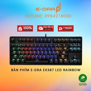 Bàn Phím Cơ EDRA EK387 Led Rainbow EDRA Switch - Dây Cap Typ C Cực Chất - Màu Đen - Phiên Bản Mới nhất 2022 - BH 2 năm