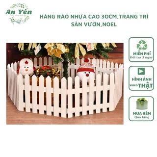 Hàng rào nhựa cao 30cm dài 160cm trang trí ngoài trời cho trường mầm non sân vườn cây thông màu trắng hàng đẹp giá rẻ