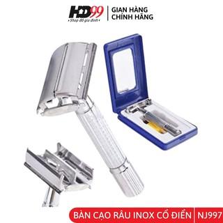 Dao Cạo Râu Inox NANJIE NJ997 | Dụng Cụ Cạo Râu Lưỡi Lam Cổ Điển, Đẹp, Sang Trọng, Sạch Mịn Màng [CHÍNH HÃNG]