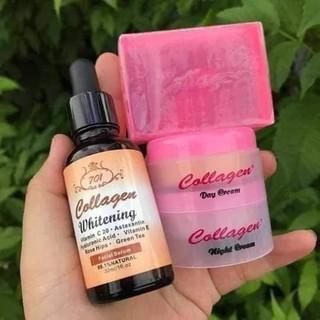 Combo serum và Bộ kem colagen Plus Vit e