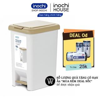 Thùng Rác Đạp Chân 15 lit Inochi Có Lõi Sọt Rác Chữ Nhật Nhựa Nắp Đậy INOCHI Làm Văn Phòng , Gia Đình TRAC15