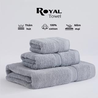 Khăn Tắm Gội Đầu Lau Mặt ROYAL TOWEL Dùng Cho Gia Đình Spa Khách Sạn 100% Cotton Thấm Hút Không Ra Màu