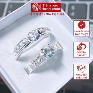 Nhẫn đôi bạc ta 925 khắc tên, nhẫn cặp bạc TSJC16 - Tiệm bạc hạnh phúc