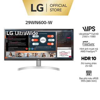 [Mã ELMALL51 giảm 5% đơn 300K] Màn Hình LG 29WN600-W 29" IPS 75Hz Freesync HDR UWFHD - Chính Hãng