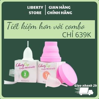 Combo Cốc nguyệt san Liberty Cup và cốc tiệt trùng Liberty, hàng Nhập khẩu chính hãng